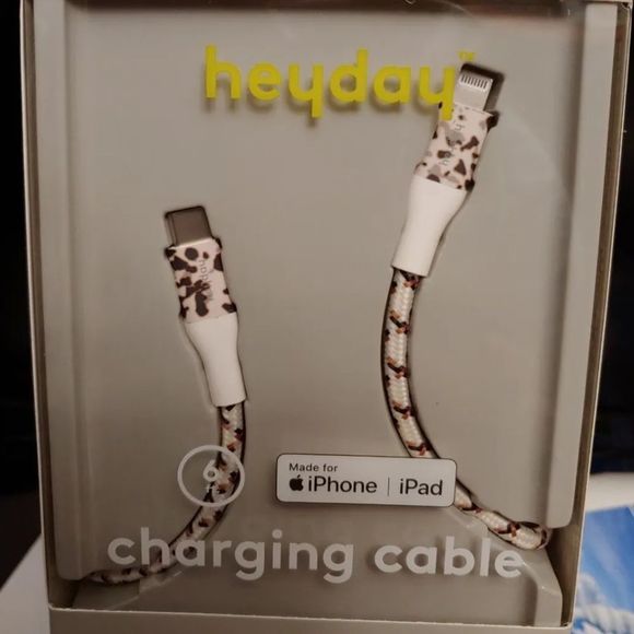 Heyday Charging Cable LTNG to USB-C Braided Cable iPhone - 6ft Light Tort - Picture 1 of 2